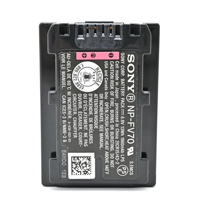 良品＞ SONY リチャージャブルバッテリーパック NP-FV70｜ハンディカム