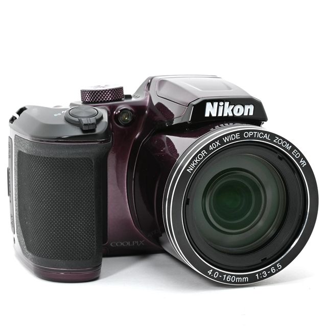  並品 Nikon COOLPIX B 500 プラム 動作良好 液晶コーティング剥がれ 撮影影響なし 単3電池付きで 便利セット コンパクトデジタルカメラ デジタルカメラ