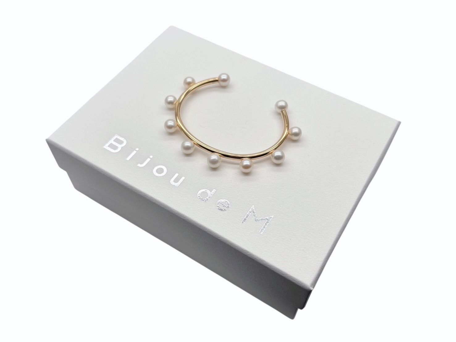 極美品 Bijou de M ビジュードエム Dot pearl bangle ドットパール