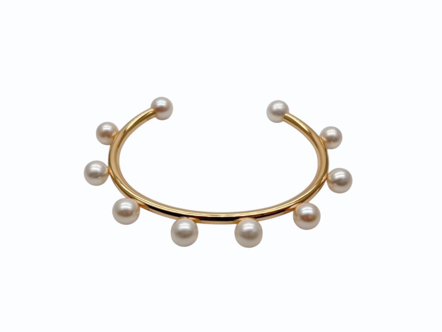 極美品 Bijou de M ビジュードエム Dot pearl bangle ドットパール