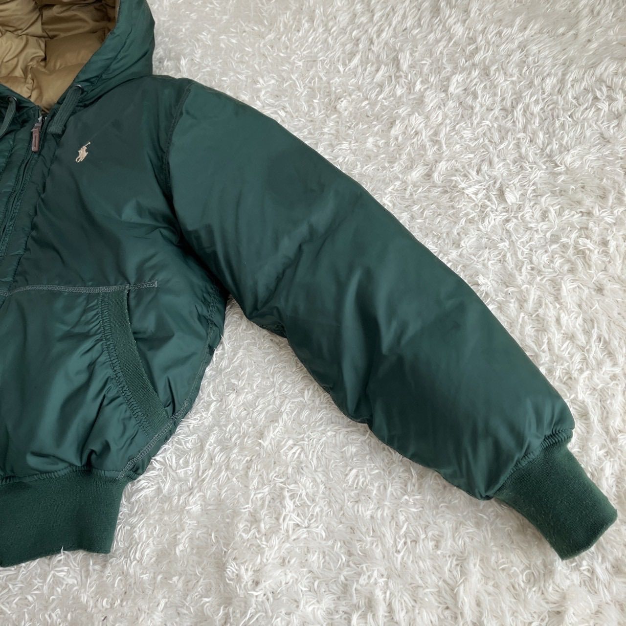ラルフローレン 短丈 フード ダウンジャケット 緑 y2k 最終価格 ラルフローレン 短丈 フード ダウンジャケット 緑 y2k