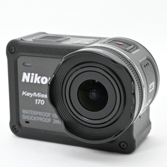 Nikon KeyMission 170 ブラック 防水 超広角アクションカメラ 動作良好 外観きれい レンズ枠部わずかに使用感あり アウトドア撮影に最適な高耐久モデル
