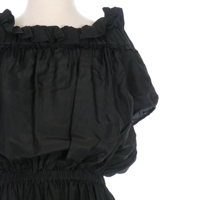 ニナリッチ NINA RICCI シルク フリル オフショルワンピース ドレス