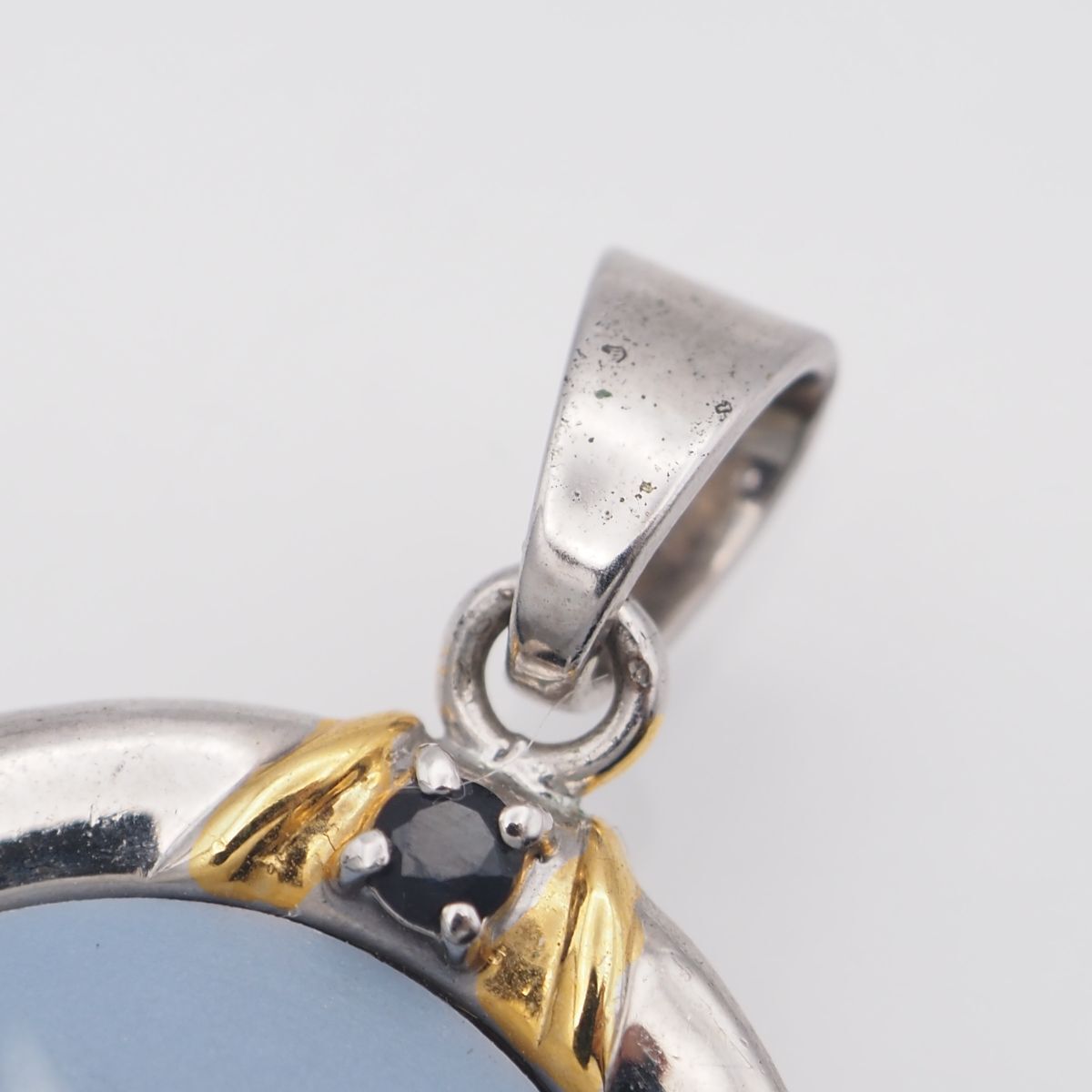 L133 IEI ストーンカメオ サファイア 925F刻印 ユニコーン デザイン