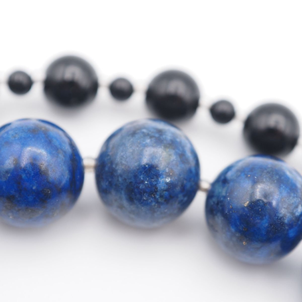 J758 ラピスラズリ オニキス ペンダント ネックレス 2024 シルバー