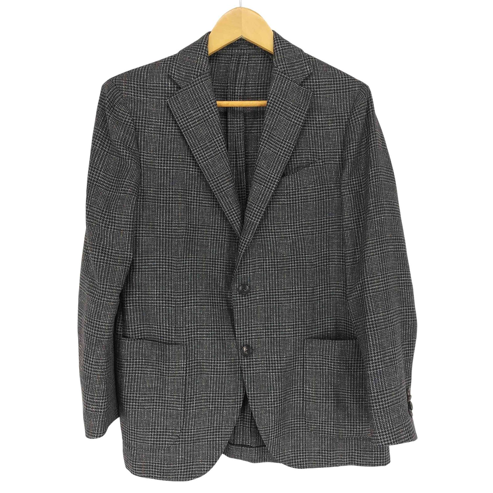 ラルディー二 LARDINI 段返り3B グレンチェックシルクテーラートド