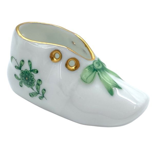 未使用 ヘレンド Herend アポニー・グリーン ミニベビーシューズ