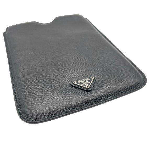プラダ PRADA タブレットケース iPad mini ケース 黒 レザー ユニ