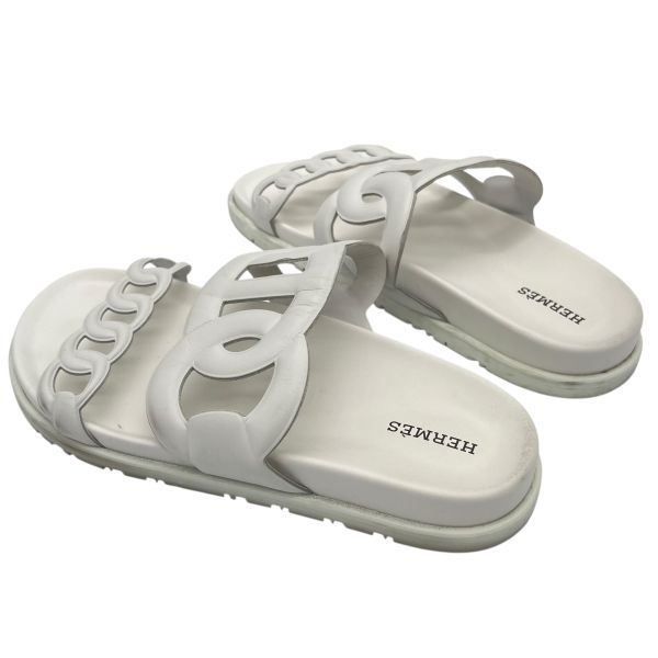○ エルメス HERMES サンダル エクストラ シェーヌ・ダンクル 白 37 1