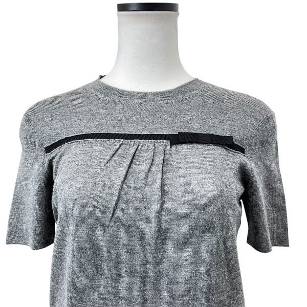 ◇ プラダ PRADA トップス ニットセーター 半袖 クロップド丈 リボン