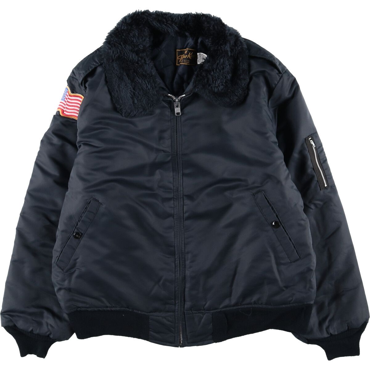 古着 70 80年代 Timber King B 15タイプ 星条旗柄 中綿入り ミリタリー フライトジャケット メンズL相当 ヴィンテージ eaa 570535