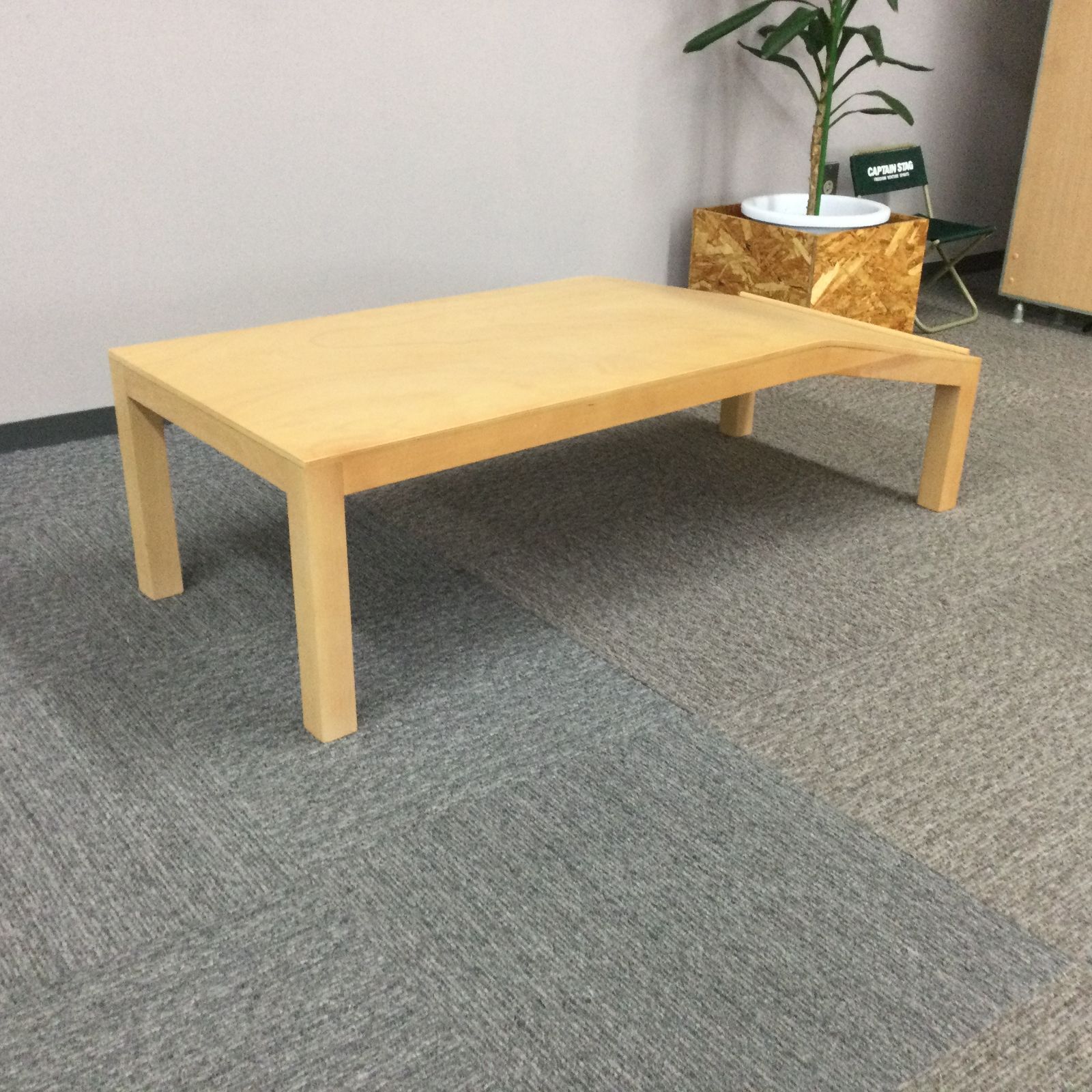 木製☆ACTUS☆アクタス☆EHON☆ななめテーブル☆引取歓迎☆W1200×D500