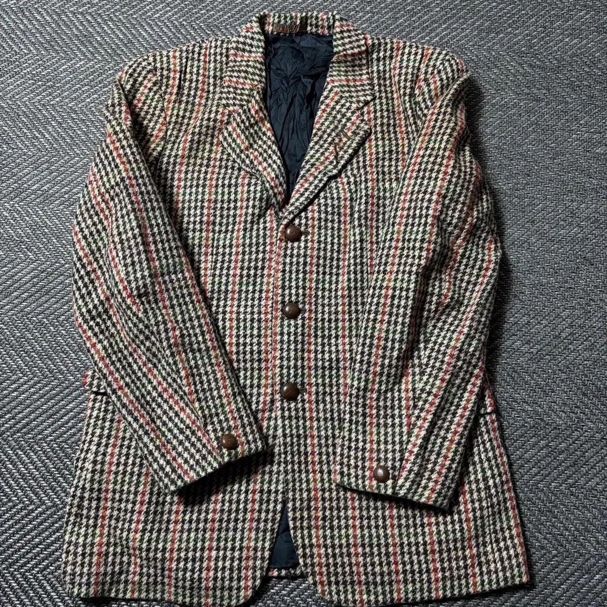 ハリーツイード 3ボタン ウール ブレーザー Free