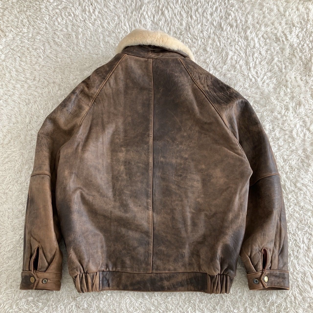 ②vintage ヴィンテージ G-1 A-2フライトレザージャケット ムートン 襟