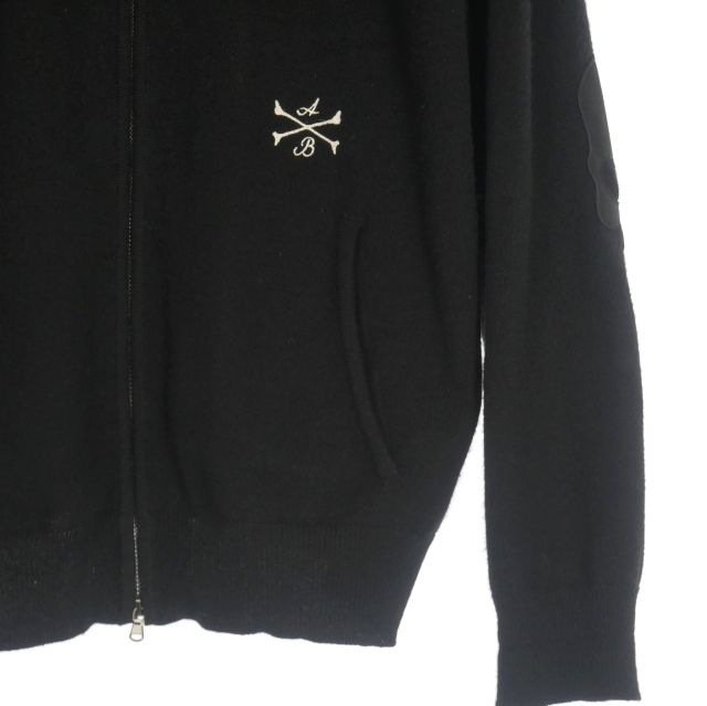 アルベルトブレーシ o bresci カシミヤ ロゴ刺繍 ジップアップ ニット