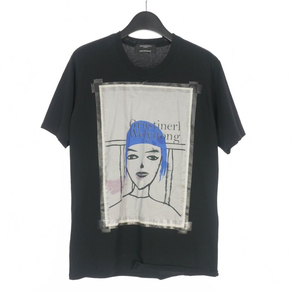 【中古】ヌードマサヒコマルヤマ NUDE:MASAHIKO MARUYAMA DISTORTION3 ガールプリント Tシャツ カットソー 0 黒 ブラック DS-201 メンズ ヌードマサヒコマルヤマ NUDE:MASAHIKO MARUYAMA DISTORTION3 ガール