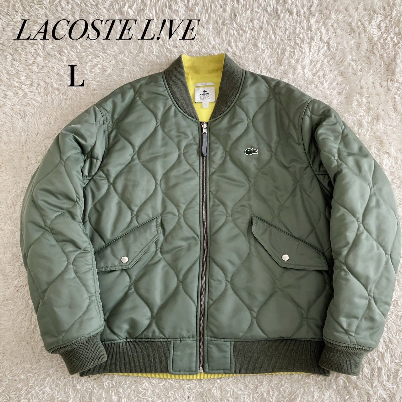 極美品✨LACOSTE L!VE MA-1 キルティングジャケット リバーシブル 美品！LACOSTE L!VE ラコステ MA-1 キルティングジャケット