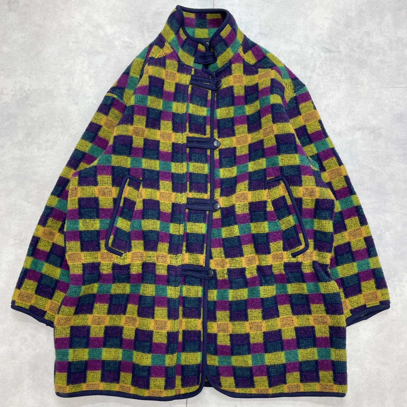 MISSONI ミッソーニ コート チェック柄 総柄 ハイネック ウール マルチ