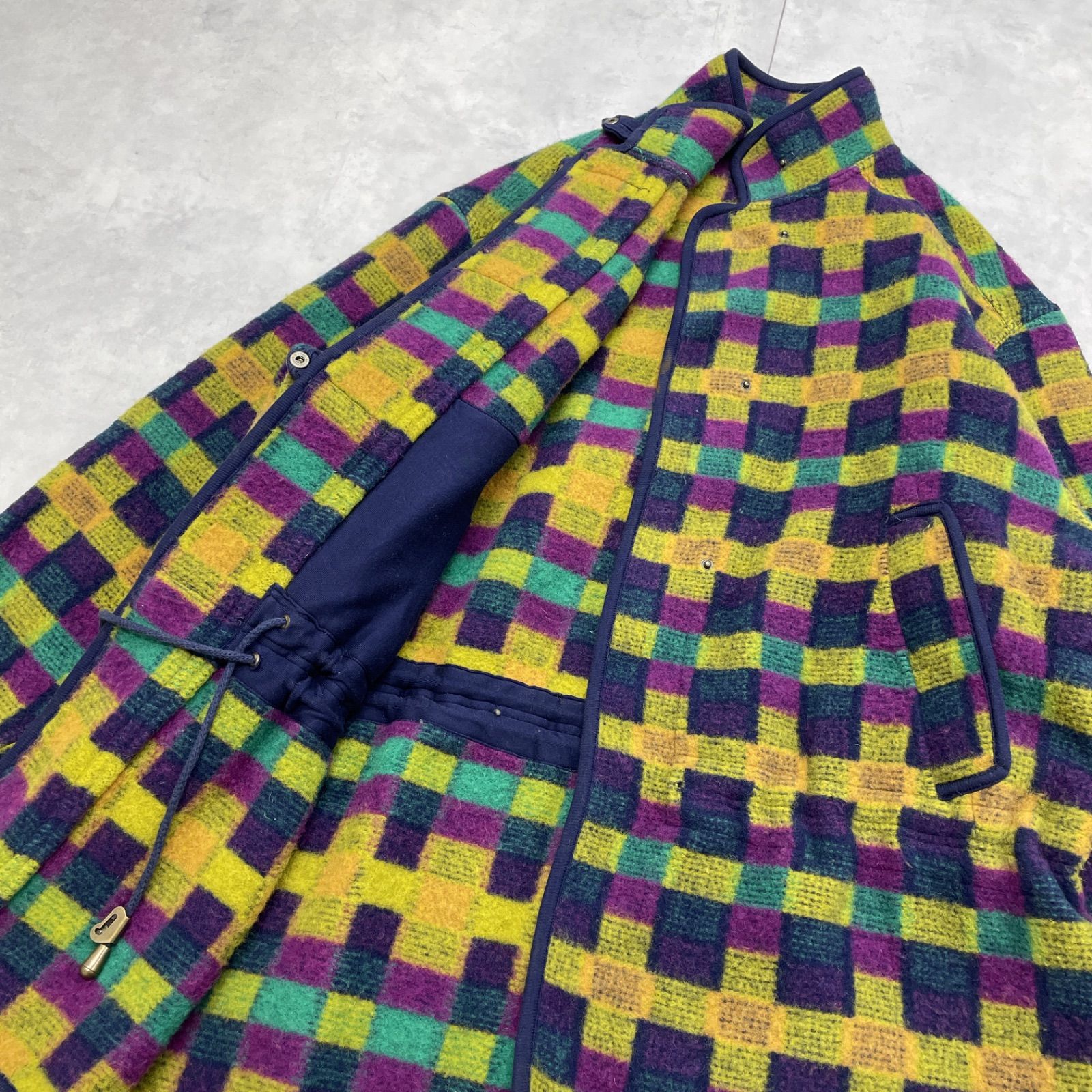 MISSONI ミッソーニ コート チェック柄 総柄 ハイネック ウール マルチ