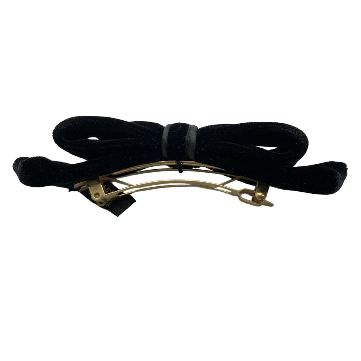 ALEXANDRE de PARIS アレクサンドル ドゥ パリ バレッタ 黒 ゴールド リボン