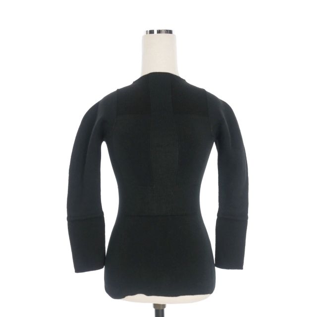 リックオウエンス Rick Owens 17AW GLITTER期 コンパクトニット セーター 七分袖 ブラック 黒