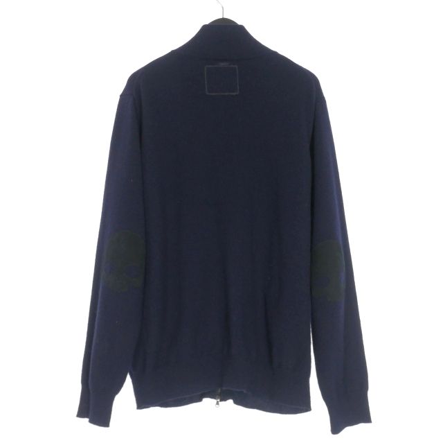 【中古】アルベルトブレーシ o bresci カシミヤ ロゴ刺繍 ジップアップ ニット セーター 長袖 M ネイビー 紺 国内正規 メンズ アルベルトブレーシ o bresci カシミヤ ロゴ刺繍 ジップアップ ニット