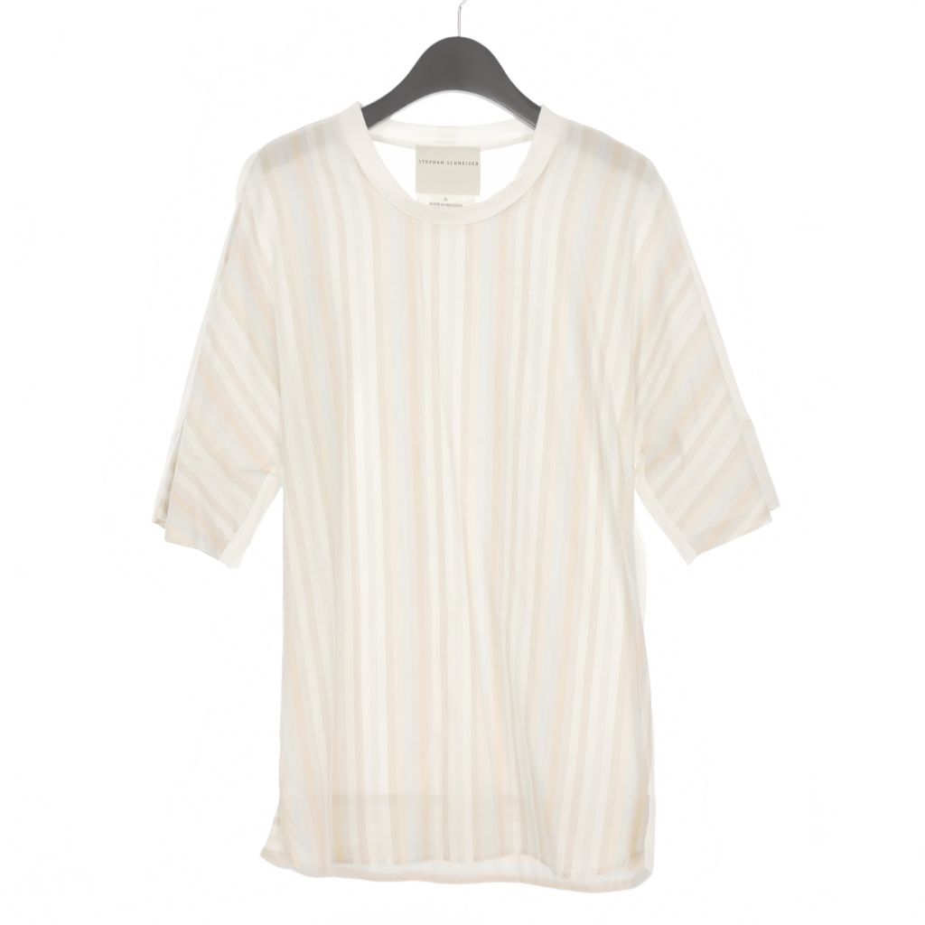 ステファンシュナイダー STEPHAN SCHNEIDER コットン ストライプ 異素材切替 Tシャツ カットソー 半袖 3 マルチカラー 