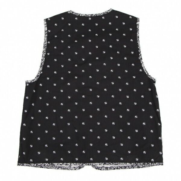 ヨーガンレールJURGEN LEHL ミツバチプリントベスト 黒白M位 ベスト