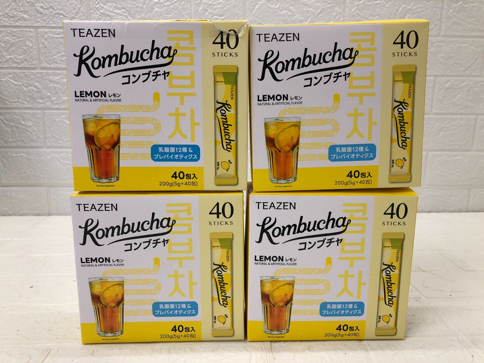 TEAZEN KOMBUCHA コンブチャ レモン アウトレット 4箱（160包）コストコ