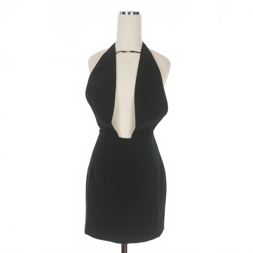 【中古】ディースクエアード DSQUARED2 23AW ICONチャーム ミニワンピース ドレス 38 ブラック 黒 S80CT0022 ディースクエアード DSQUARED2 23AW ICONチャーム ミニワンピース