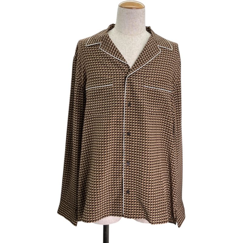 ヴァレンティノ VALENTINO ミニスタッズプリントシルクパジャマシャツ