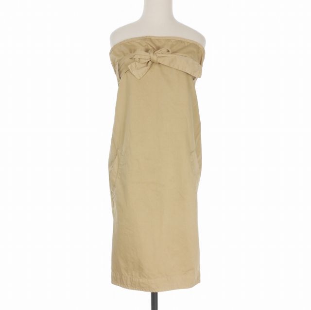 ディースクエアード DSQUARED2 イタリア製 コットン ベアワンピース ドレス 38 ベージュ