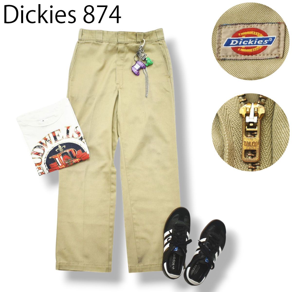 【希少】 80s USA製 Dickies 874 TALONジップ オリジナル 80s〜 Dickies 874 USA製 ブラウン 茶 TALONジップ - メルカリ
