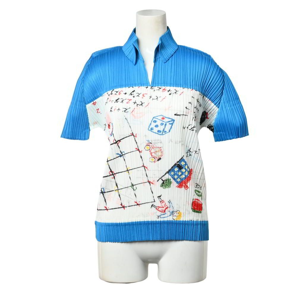 PLEATS PLEASE PP 81-JK 563 数式プリント バイ プリーツ ポロシャツ