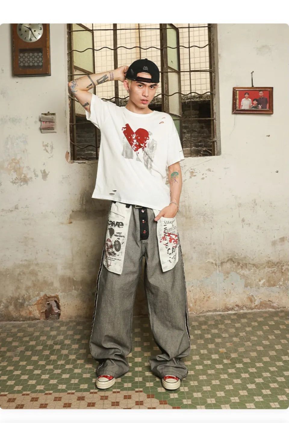 HAS2SONS｜Original Cow Reverse Wearing Large Pocket Straight Leg 