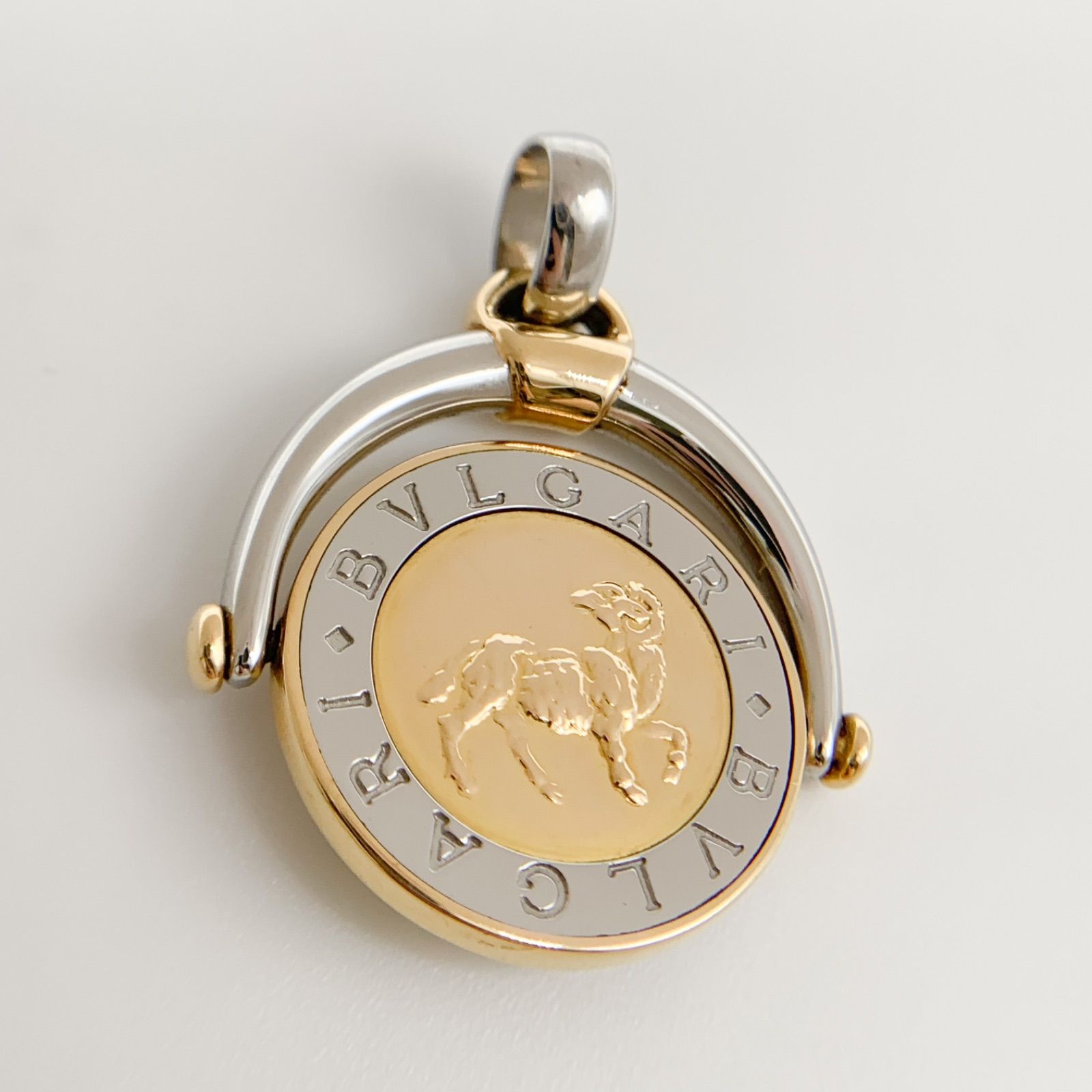BVLGARI ブルガリ ホロスコープ 牡羊座 ペンダントトップ K 18 YG SS イエローゴールド ステンレス