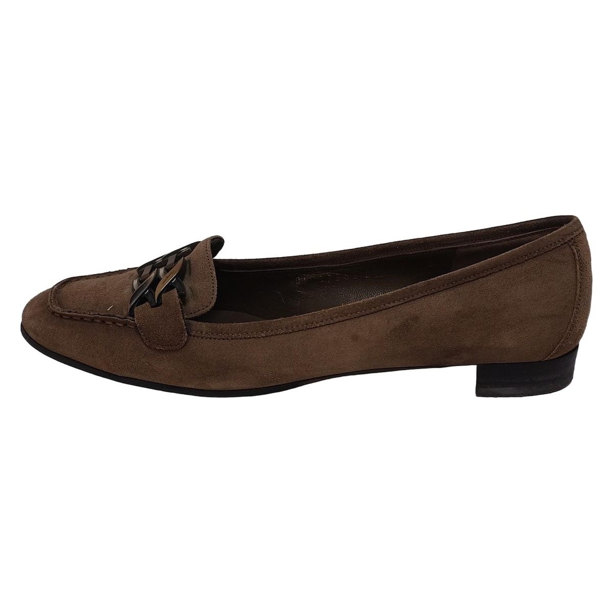 SalvatoreFerragamo サルバトーレフェラガモ ローファー 8 D レディース - ライトブラウン×ゴールド×黒 アウトソール張替済