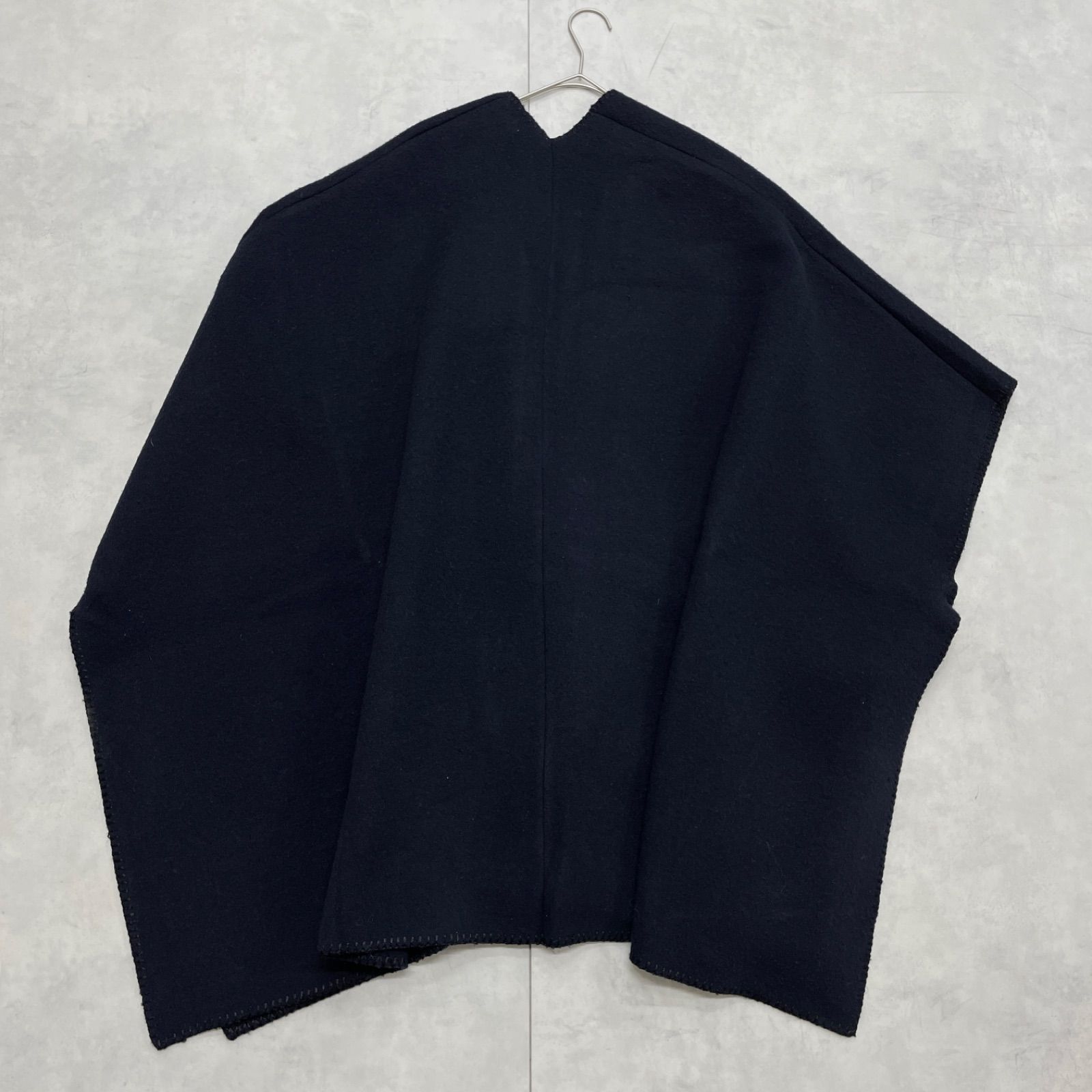 Ballsey ボールジィ 2025 ポンチョストール ケープ コート ウール ポリエステル ネイビー レディース S