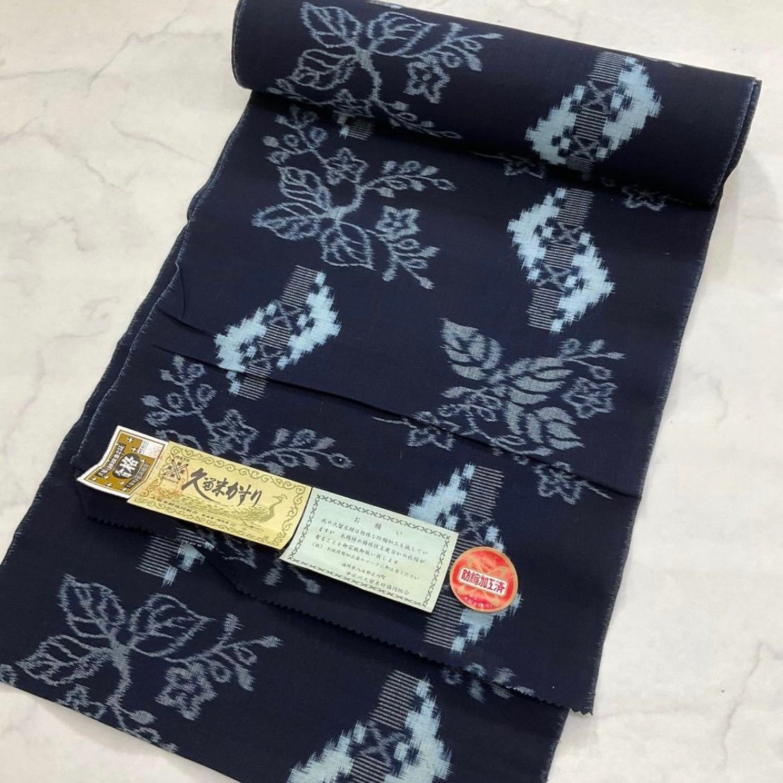 kimono one kimonoarisa 厳選 同然 久留米かすり 田中敦 反物 手織木綿 11 8 m