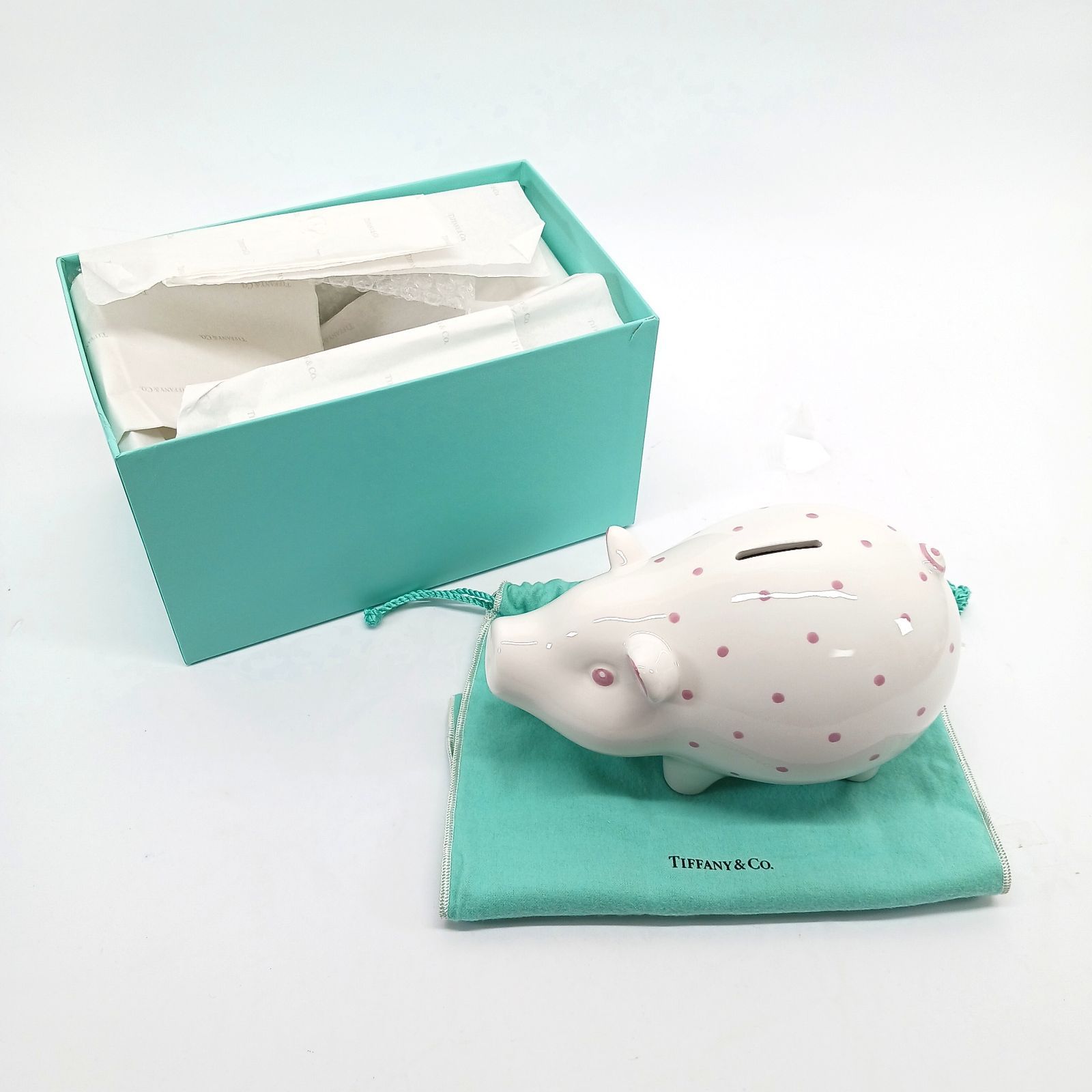Tiffany & Co. ティファニー ピギーバンク 豚の貯金箱 ドット柄