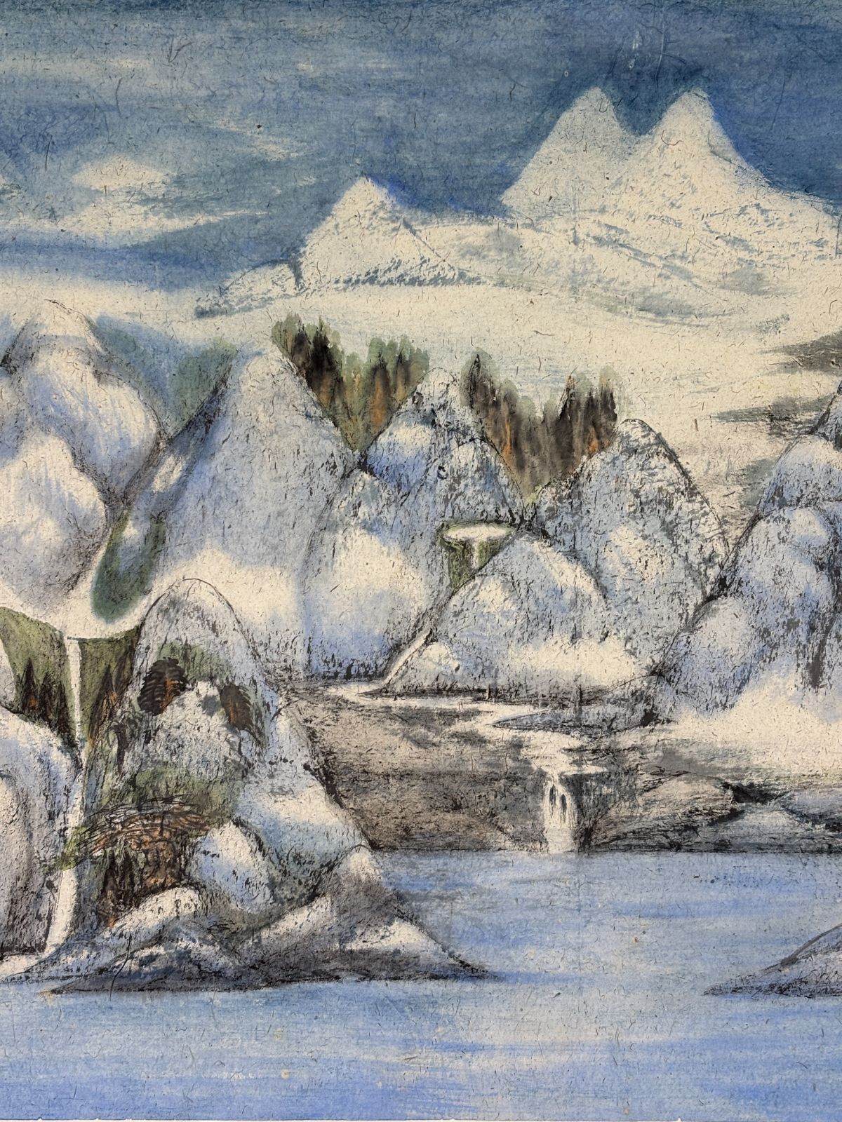  陶明君 高山流水 横幅 大作 水墨画 山水画 和室 茶室 水墨画 絵画