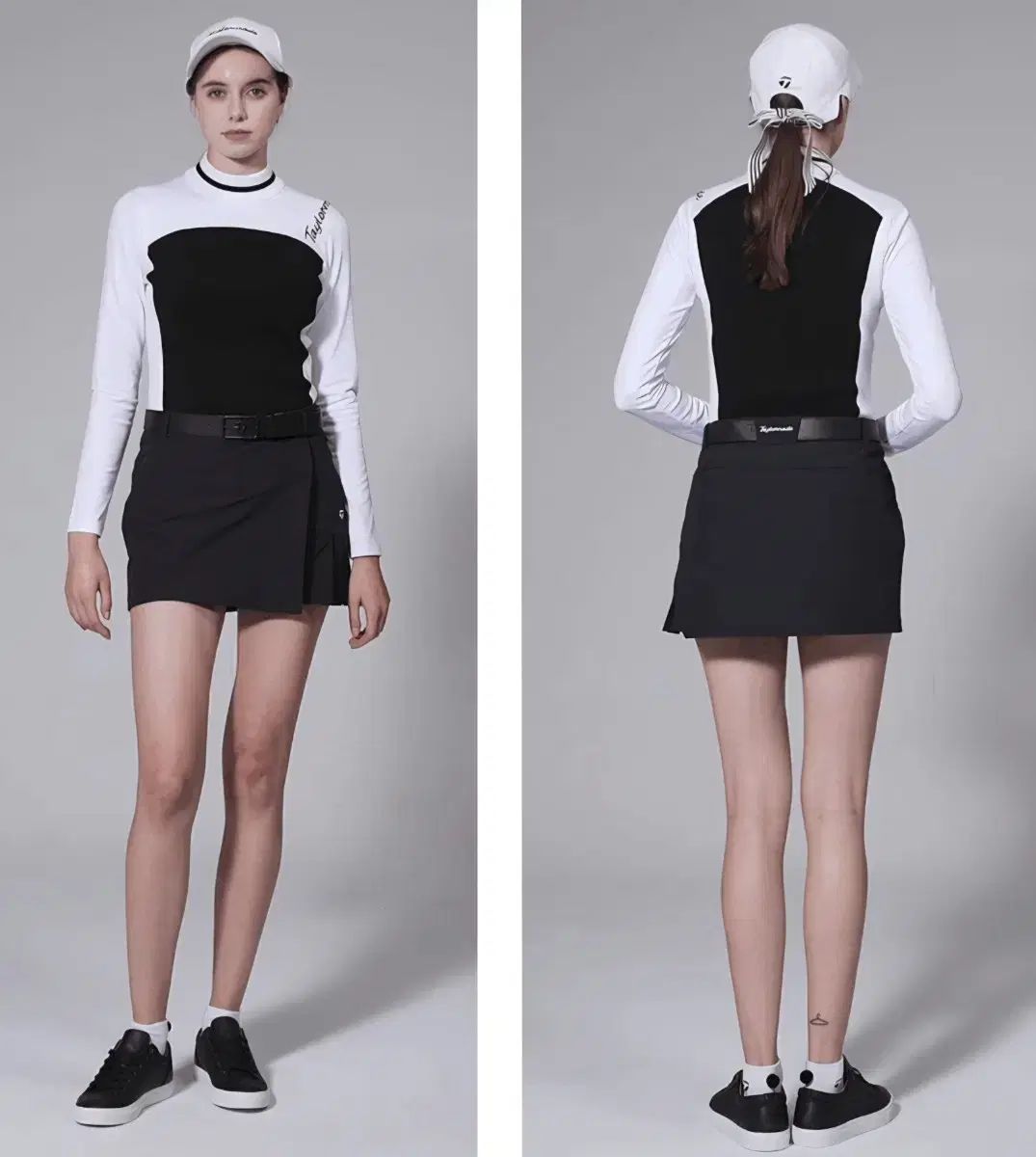 TaylorMade Golf レディース バイカラー ハイネック ゴルフ ニット