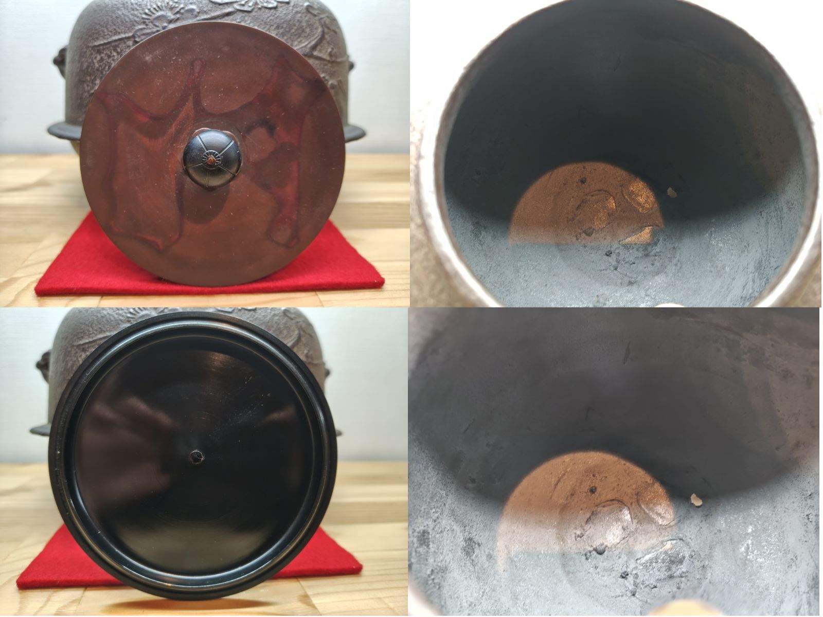 逢絢亭】茶道具 釜 炉釜 真形釜 梅竹の絵 羽付き 状態は良好です 釜師