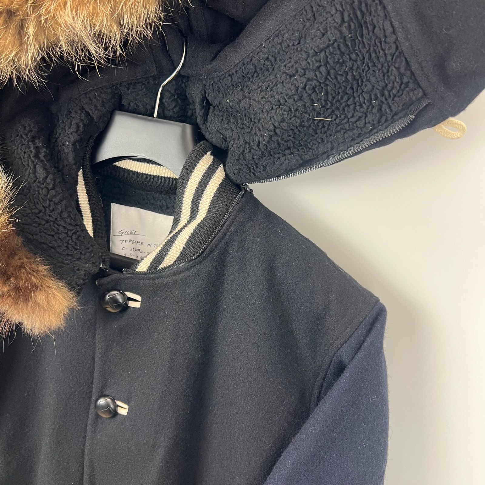 GILET 00s archive docking fur hoodie varsity jacket 2 ジレ