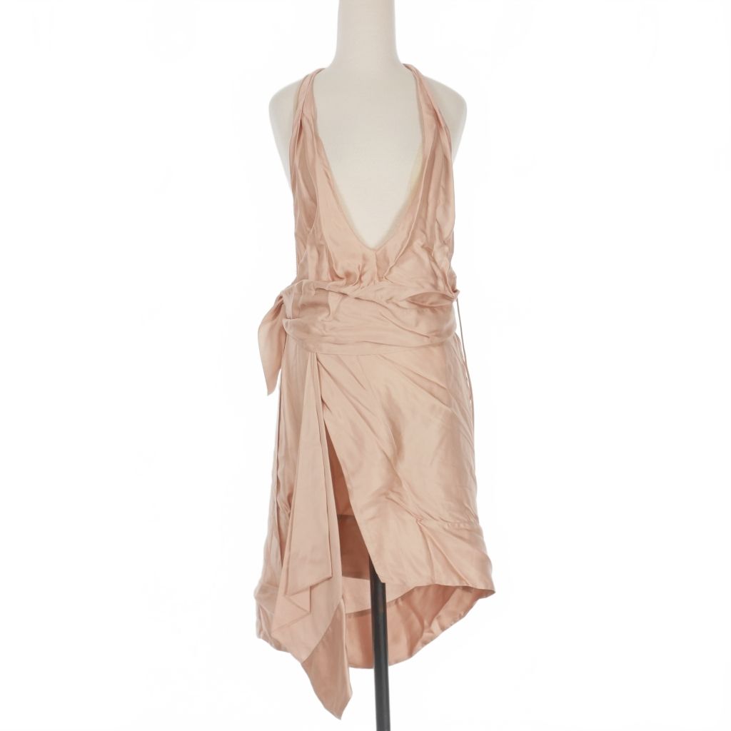 【中古】ディースクエアード DSQUARED2 23AW ノースリーブワンピース ドレス 38 ピンクベージュ S72CV0459 国内正規 ディースクエアード DSQUARED2 23AW ノースリーブワンピース ドレス 38