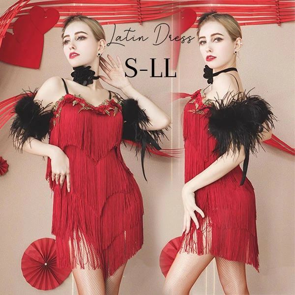 ラテン 衣装 ラテンドレス 社交ダンス衣装 ダンスウエア 豪華なドレス チャチャ サンバ スリム ステージ衣装 レディース ドレス ラテンダンス 舞踏会 演出用 出演 ワンピース チャチャチャグロ