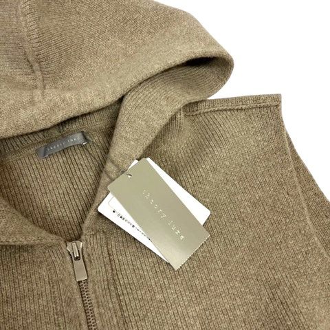 【中古】未使用品 セオリーリュクス 23AW Chelsea Vita ニットベスト ジップアップ フード ウール混 カシミヤ混 38 ベージュ レディース セオリーリュクス theory luxe 23AW Chelsea Vita ニットベスト ジップ