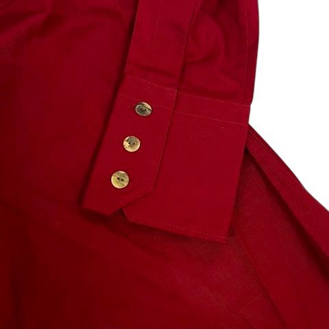 ジャンポール・ゴルチエ クラシック ロング丈シャツ 赤 貝ボタン 綿100% ジャンポール・ゴルチエ クラシック ロング丈シャツ 赤 貝ボタン 綿100