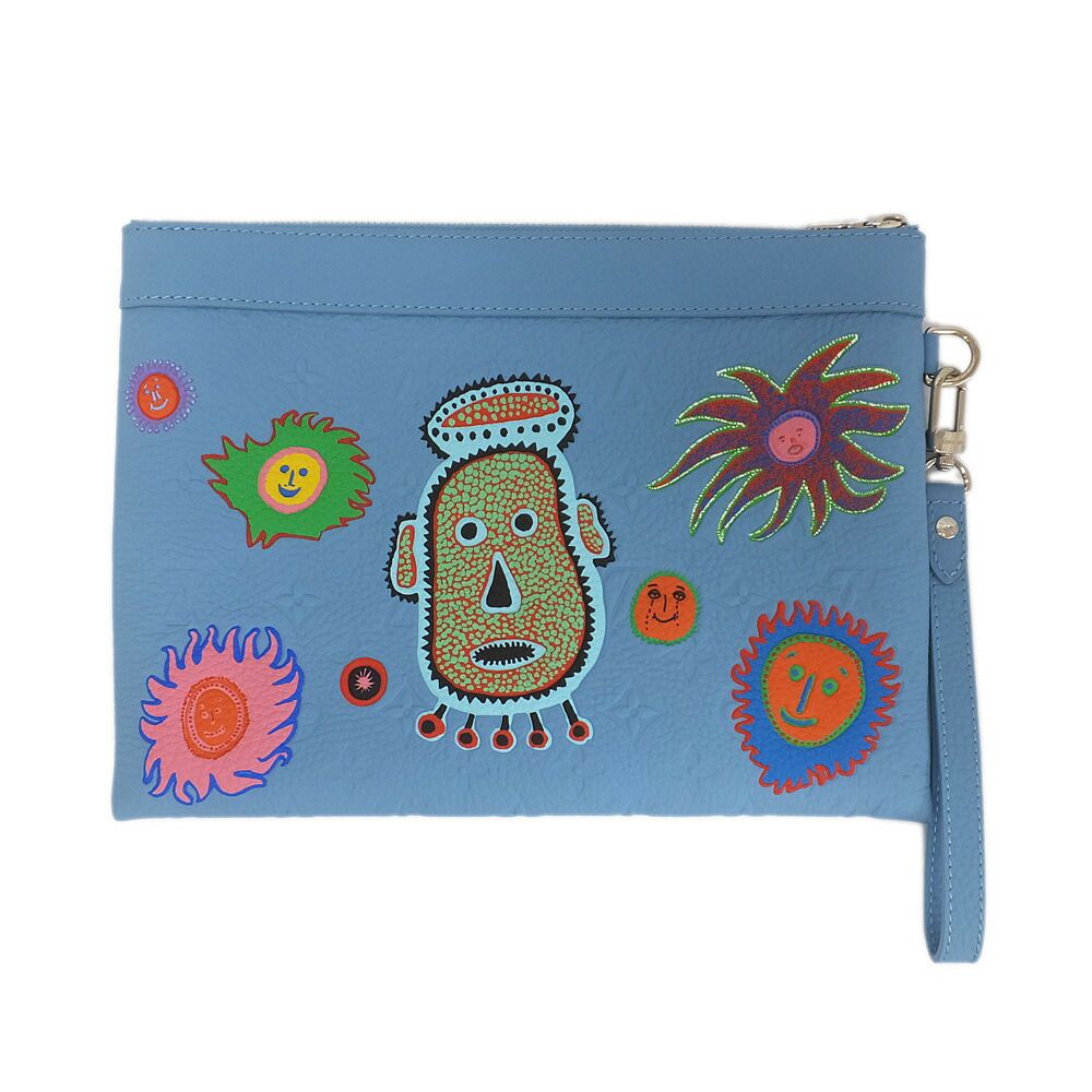 天白 ルイヴィトン クラッチバッグ LV YK ポシェットトゥーゴー わが永遠の魂 草間彌生 M 81944 シルバー金具