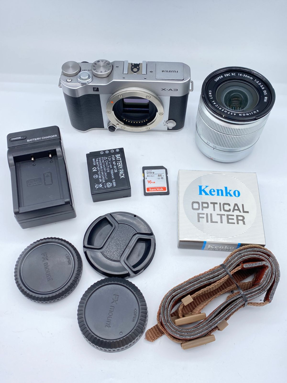 返品保証・動作確認済】FUJIFILM X-A3（シルバー）＋ XC 16-50mm F3.5